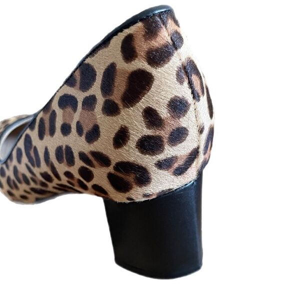 Marc Fisher Mana Leopard Print Cow Fur Heels - Picture 5 of 6